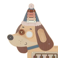 AIYAPLAY Montessori Inspired Busy Board, Wooden Dachshund Sensory Wall Panel for kids Touch, Feel & Learn, Classroom, Playroom(m-10)