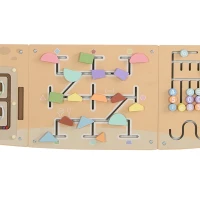 AIYAPLAY Montessori Inspired Busy Board, Wooden Dachshund Sensory Wall Panel for kids Touch, Feel & Learn, Classroom, Playroom(m-12)