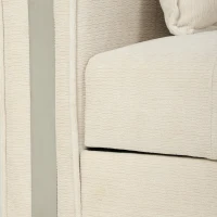 HOMCOM 3 Seater Sofa with Lift-Up Storage, 228cm Comfy Velvet Couch with Wide Deep Seat, Beige(m-12)