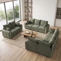 HOMCOM 3 Seater Sofa with Lift-Up Storage, 228cm Comfy Velvet Couch with Wide Deep Seat, Dark Green(m-8)