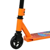 SPORTNOW Stuntstep voor volwassenen en jongeren, trickstep met 100 mm PU-wielen, 360° stalen Y-stuur, aluminium deck, ABEC-7, oranje(m-10)