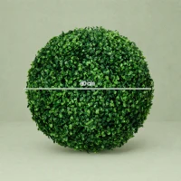 HOMCOM Jogo de 2 Bolas Topiárias Artificiais de Buxo Ø40 cm com Proteção UV para Interior e Exterior Verde(m-3)