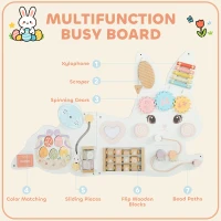 AIYAPLAY Easter Bunny Busy Board Panels, Montessori Wall-Mounted Toddler Learning Activity Centre for Living Room Kids Room White(m-4)