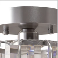 HOMCOM Crystal Ceiling Light Fixtures, Modern Semi-Flush Ceiling Lighting with Crystal Strips, 2 Pack, Silver Tone(m-10)