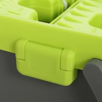 HOMCOM Mop and Bucket Set, Compact Flat Mop System with Wringer, 2 Chambers, 5 Reusable Pads, Dark Grey and Green(m-12)