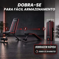 SPORTNOW Banco de Musculação Dobrável com Encosto Ajustável em 7 Níveis, Extensão de Pernas e Bandas, Preto(m-6)