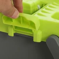 HOMCOM Mop and Bucket Set, Compact Flat Mop System with Wringer, 2 Chambers, 5 Reusable Pads, Dark Grey and Green(m-11)