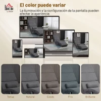 HOMCOM Sillón Relax Reclinable con 8 Puntos de Masaje y Calor Lumbar 5 Modos Mando y Bolsillo Lateral Gris Oscuro(m-7)