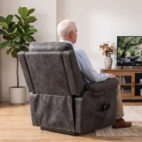 HOMCOM Riser Recliner Chair with Massage and Heat, Electric Lift Recliner Armchair for Elderly with Spring Cushion, Grey(m-8)