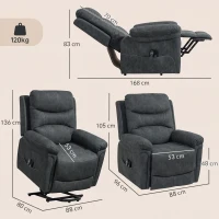 HOMCOM Power Lift Recliner Chair with Vibration Massage, Heat, USB - Grey(m-3)