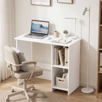 HOMCOM Scrivania per Computer con 2 Ripiani Aperti, 80 cm, Bianco(m-10)