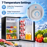 HOMCOM 73 L Mini Fridge with Chiller Box, Single Door Compact Refrigerator, Adjustable Thermostat, Reversible Door, Black(m-5)