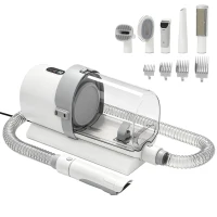 PawHut Dog Grooming Kit with 10Kpa Vacuum, 2.5L Dog Vacuum Groomer & Clipper, 5 in 1 Pet Grooming Kit, Low Noise 65dB(m-1)