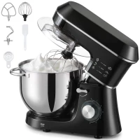 HOMCOM Robot Pâtissier 1400 W, Robot Pétrin Professionnel 7 L avec 6+P Vitesses, Crochet Pétrisseur, Noir(m-12)
