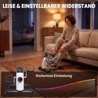 HOMCOM Mini Heimtrainer Fitnessbike Pedaltrainer mit LED Display 5 Modelle Arm und Beintrainer Fitnessgerät Hometrainer für Senioren Zuhause Heim Büro 40 x 39 x 29 cm Weiß(m-5)