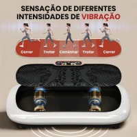HOMCOM Plataforma Vibratória com 99 Níveis, Ecrã LED, Comando à Distância e 2 Bandas para Treino em Casa(m-6)