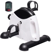 HOMCOM Mini Cyclette Portatile con Schermo LCD e Resistenza Regolabile, 40x39x29 cm, Bianco(m-11)