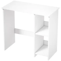 HOMCOM Scrivania per Computer con 2 Ripiani Aperti, 80 cm, Bianco(m-1)