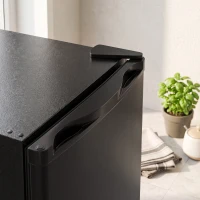 HOMCOM 73 L Mini Fridge with Chiller Box, Single Door Compact Refrigerator, Adjustable Thermostat, Reversible Door, Black(m-12)