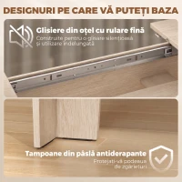 HOMCOM Masă living ovală pentru dining extensibilă, potrivită pentru 4 - 8 persoane, din PAL, 140-180 cm, stejar(m-7)