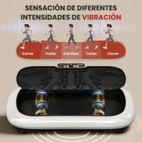HOMCOM Plataforma Vibratoria con 99 Niveles de Velocidad Pantalla LED Control Remoto 2 Bandas para Hacer Ejercicio en Casa(m-6)