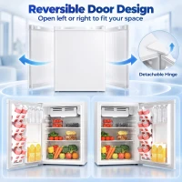 HOMCOM 73 L Mini Fridge with Chiller Box, Single Door Compact Refrigerator, Adjustable Thermostat, Reversible Door, White(m-6)