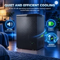 HOMCOM 91L Freestanding Chest Freezer with Removable Storage Basket, Chest Freezer with Mechanical Temperature Control, Black(m-6)