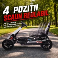 HOMCOM Go-Kart Electric Pentru Copii 3-8 Ani, 3-5 Km/h, Alb(m-6)