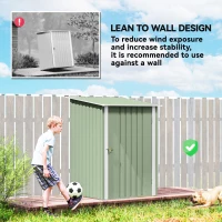 Outsunny stalen gereedschapsschuur 100 x 103 x 160 cm, lichtgroen(m-6)