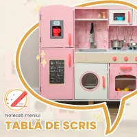 AIYAPLAY Set Bucătărie de Jucărie din Lemn, cu Lumini și Sunete, Roz(m-5)