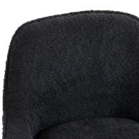 HOMCOM Bar Stools Set of 2, 64 cm Modern Linen-Touch Fabric 360° Swivel Counter Height Bar Chairs, Black(m-10)
