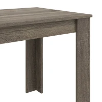 HOMCOM Kitchen Dining Table and 2 Benches Set, Table and Chairs Set for Limited Space, Grey Wood Effect(m-11)