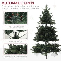 HOMCOM Kunstkerstboom 180 cm in sparrenlook met 1696 takpunten en inklapbare stalen voet, groen(m-8)