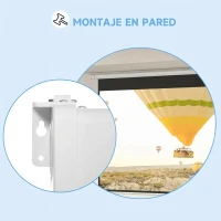 HOMCOM Pantalla de Proyector Eléctrica 120 Pulgadas Pantalla Proyección con Control Remoto 16:9 para Interior Exterior Blanco(m-7)