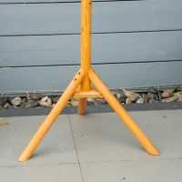 PawHut Houten vogelvoederhuis op standaard met platform en schuin metalen dak, Ø57,7 x 153 cm, naturel(m-13)
