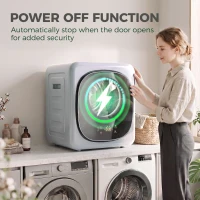 HOMCOM 4kg Vented Tumble Dryer with 5 Drying Mode, 800W Compact Freestanding Front Tumble Dryer, Silver(m-6)