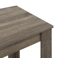HOMCOM Kitchen Dining Table and 2 Benches Set, Table and Chairs Set for Limited Space, Grey Wood Effect(m-10)