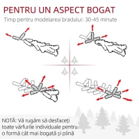 HOMCOM Brad de Crăciun înzăpezit cu 850 de ramuri și design pe secțiuni, din plastic și oțel, Ø110x180 cm, verde(m-7)