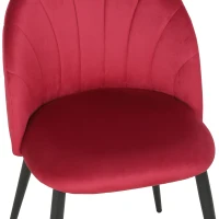 HOMCOM Lot de 2 Chaises de Salle à Manger, Chaises de Cuisine Rembourrées sans Accoudoirs, Pieds en Acier, 52x55x79cm, Bordeaux(m-11)