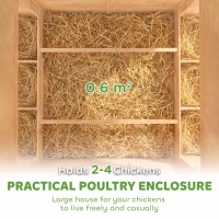 PawHut Chicken Coop, Wooden Outdoor Hen House with Nesting Box, Openable Waterproof Top, Pull-Out Tray, 150 x 100 x 97cm(m-4)