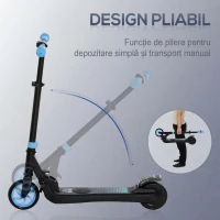 HOMCOM Trotinetă Electrică Pliabilă pentru Copii 6+ Ani cu Înălțime Reglabilă, 71x36.5x75-80 cm, Negru și Albastru(m-6)