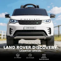 AIYAPLAY Mașină Electrică pentru Copii cu Licență Land Rover, Faruri LED, Claxon și Telecomandă, 105x68.5x58 cm, Albă(m-4)