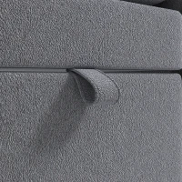 HOMCOM Canapé Convertible 2 Places, Canapé-Lit Clic-Clac 130 cm, Dossier Réglable, Poches Latérales, Gris Foncé(m-10)