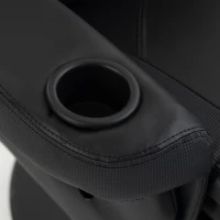 HOMCOM Manual Recliner Armchair PU Leather Lounge Chair w/ Adjustable Leg Rest, 135° Reclining Function, 360° Swivel, Black(m-13)