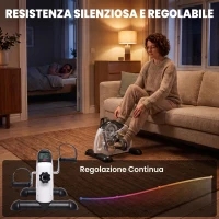 HOMCOM Mini Cyclette Portatile con Schermo LCD e Resistenza Regolabile, 40x39x29 cm, Bianco(m-5)