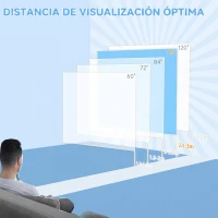 HOMCOM Pantalla de Proyector Eléctrica 96 Pulgadas Pantalla de Proyección con Control Remoto 1:1 para Interior Exterior Blanco(m-6)