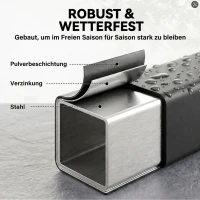 Outsunny Kaminholzregal 106 x 25 x 113 cm Brennholzregal mit 600D-Oxford-Abdeckung Stahlrahmen bis 250 kg Schwarz(m-6)