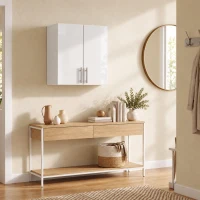 HOMCOM Pensile da Bagno con 2 Ante, 60x31x60 cm, Bianco(m-9)