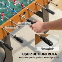 SPORTNOW Masă de fotbal pliabilă cu mânere antiderapante, 2 mingi și scor manual, maro(m-6)