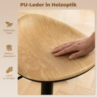 HOMCOM Barhocker 2er Set Drehbar Barstuhl mit Fußstütze Höhenverstellbar Tresenhocker mit Holzoptik, für Küche, Eiche(m-5)